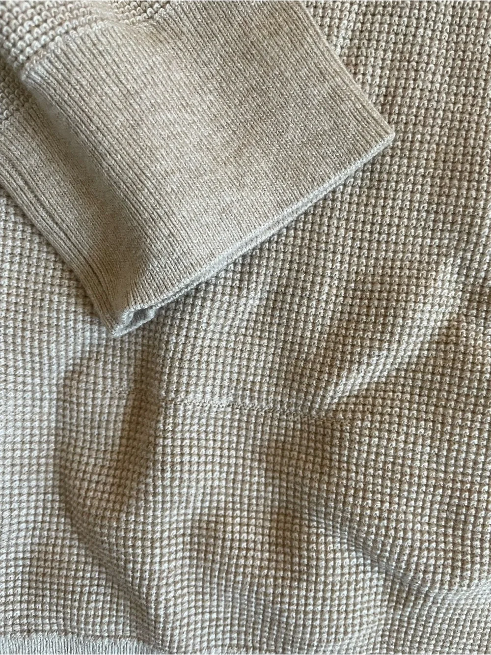 J. CREW Cotton waffle johnny-collar sweater-polo in Heather Stone L NWD $115